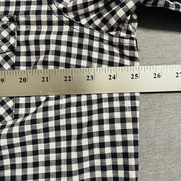Bit &‎ Bridle Top Women XL Plaid Black White Button Up 100% Cotton Shirt - Picture 5 of 9